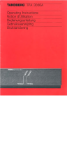 Tandberg TPA-3006-A - Owners Manual